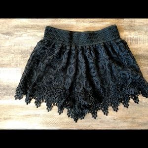 Black lace shorts